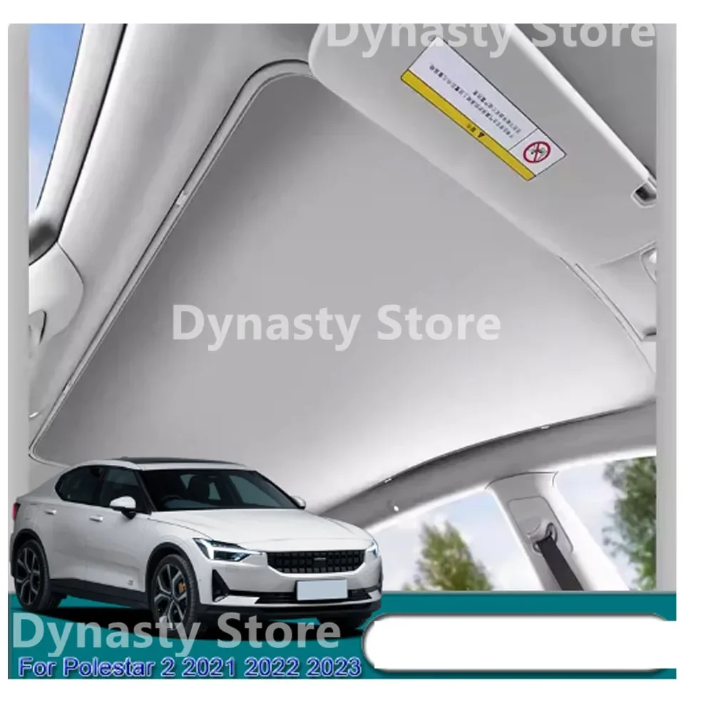 

For Polestar 2 2021 2022 2023 Car Ice Cloth Buckle Sun Shades Glass Roof Sunshade Heat Insulation Sunroof Skylight UV Protect