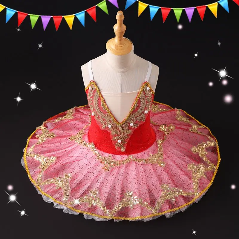 Costumi di danza per bambini Gonna convessa per balletto Gonna di garza gonfia Esmeralda Costumi per spettacoli da competizione per ragazze