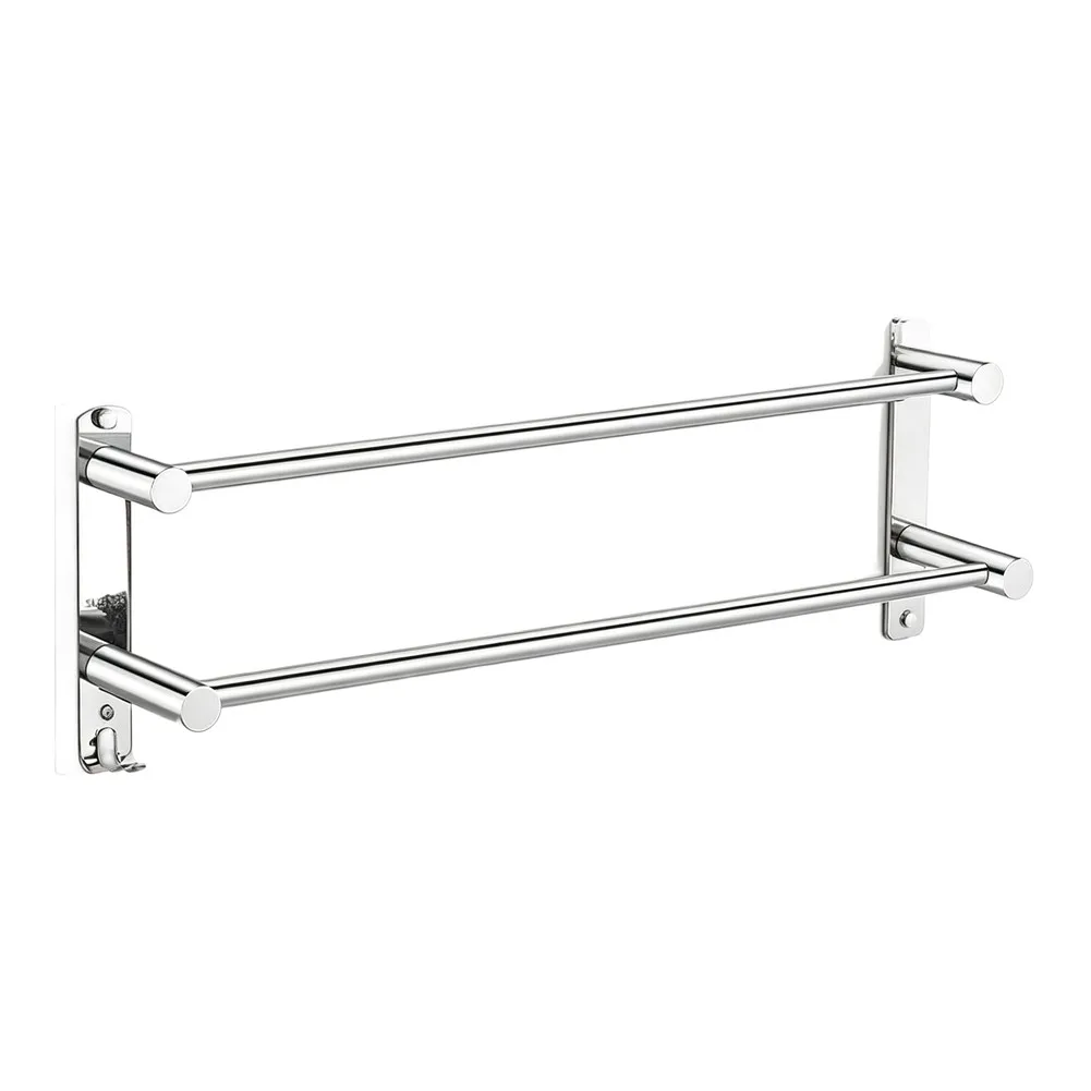 Towel Bar Stainless Steel Adjustable Wall Mount Towel Rack for Bathroom Space Efficient Installation Supports Heavy Towels