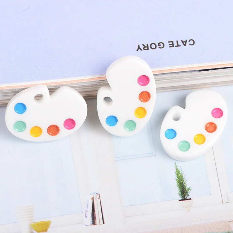 10pcs Mini Palette Stationery Learning Tools Resin Flatbacks Cabochons Phone Charm Diary Decoration Accesorios Para El Cabello