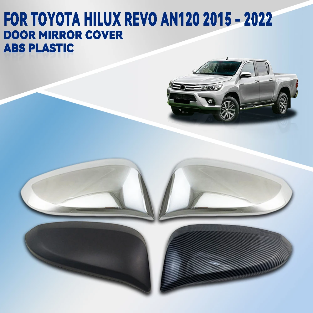 

Для Toyota Hilux Revo AN120 2015-2022 автомобильное зеркало, крышка из АБС-пластика, серебристый, черный и углеродное волокно, внешнее украшение автомобиля