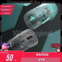 Rapoo VT9 Air Transparent Gamer Mouse 2 Mode USB 2.4G Wireless Mouse Lightweight 26000DPI Adjustable PAW3395 Office Gaming Mices