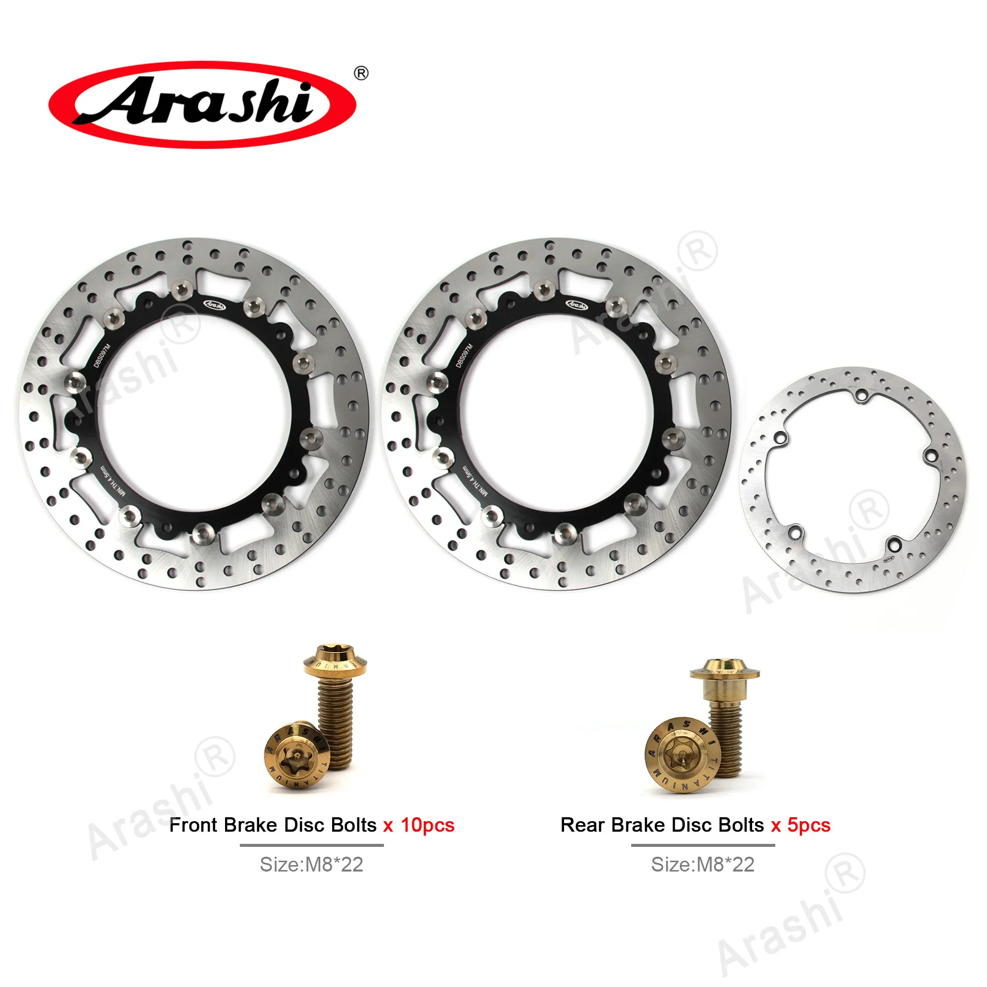 Arashi CNC Brake Disc Bolt Set For BMW R850C R 850 C 1998 - 2001 / R850GS 1998 - 2007 / R1100GS 1994-2001 Front Rear Brake Rotor