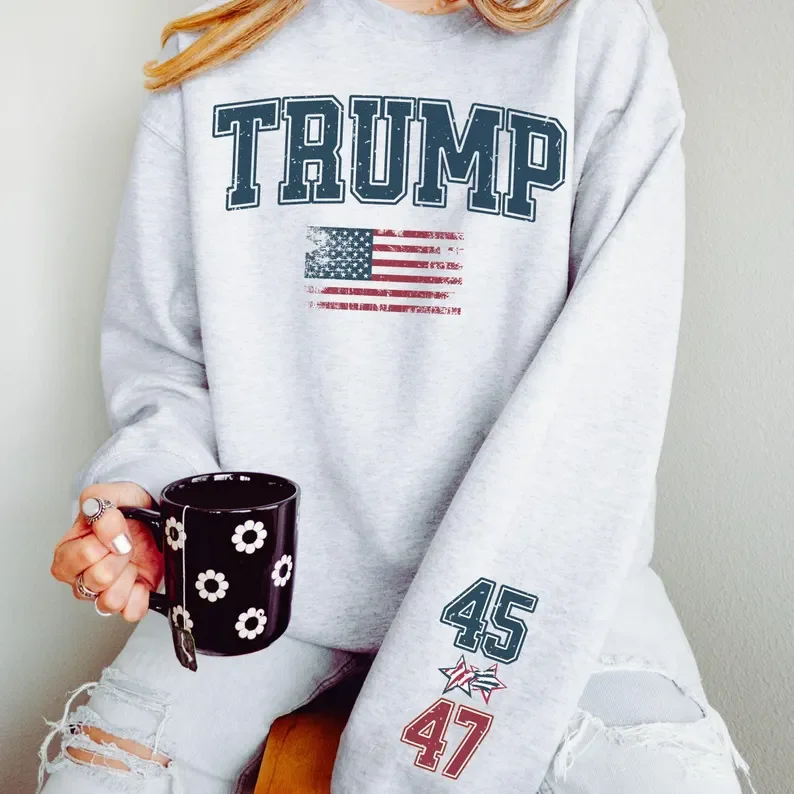 2024 Trump for President 47 Sweatshirt, 2024 Better Coverage Than Verizon Shirt, Patriotic, Harajuku Casual Streetwear, Unisex