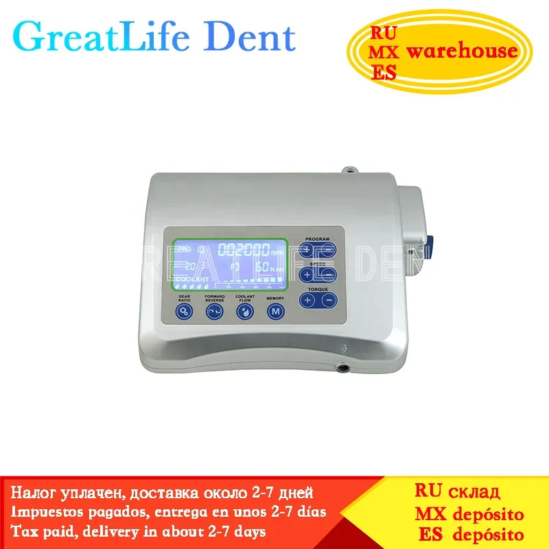 GreatLife Dent Dental Brushless Drill Motor Implant Implant Motor Implant System with 20:1 Reduction Contra Angle Handpiece