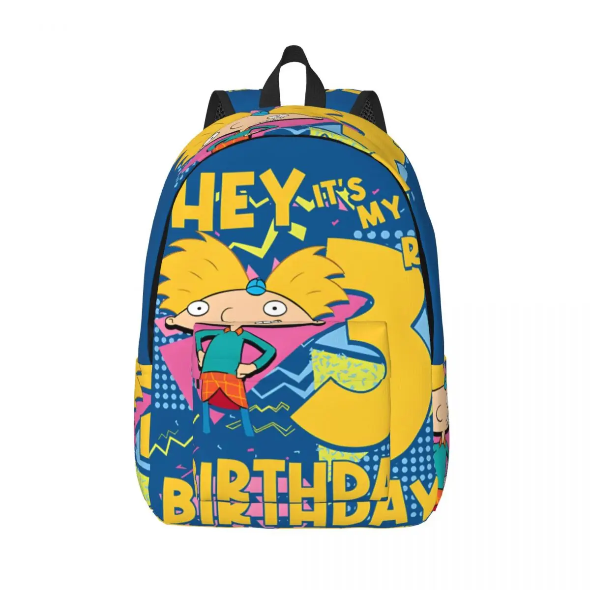 

College Bag Three Retro Washable Hey Arnold For Kid Gift Fashionable Rucksack For Work Office