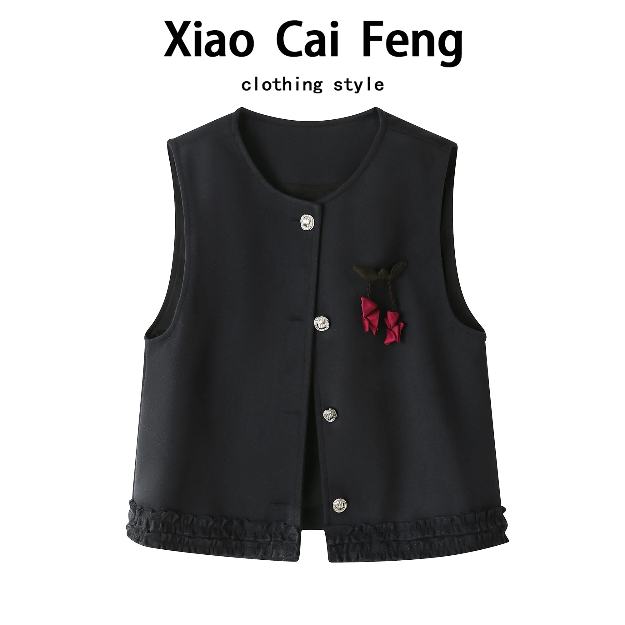 

Модный шерстяной жилет или верхняя одежда для женщин: весенне-осенний дизайн, с кружевной отделкой, утягивающий, для многослойных образов, с подплечниками