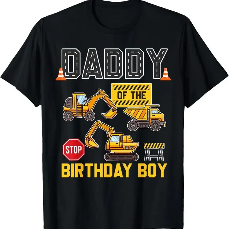 Daddy Of The Birthday Boy Construction Worker Party T Shirt