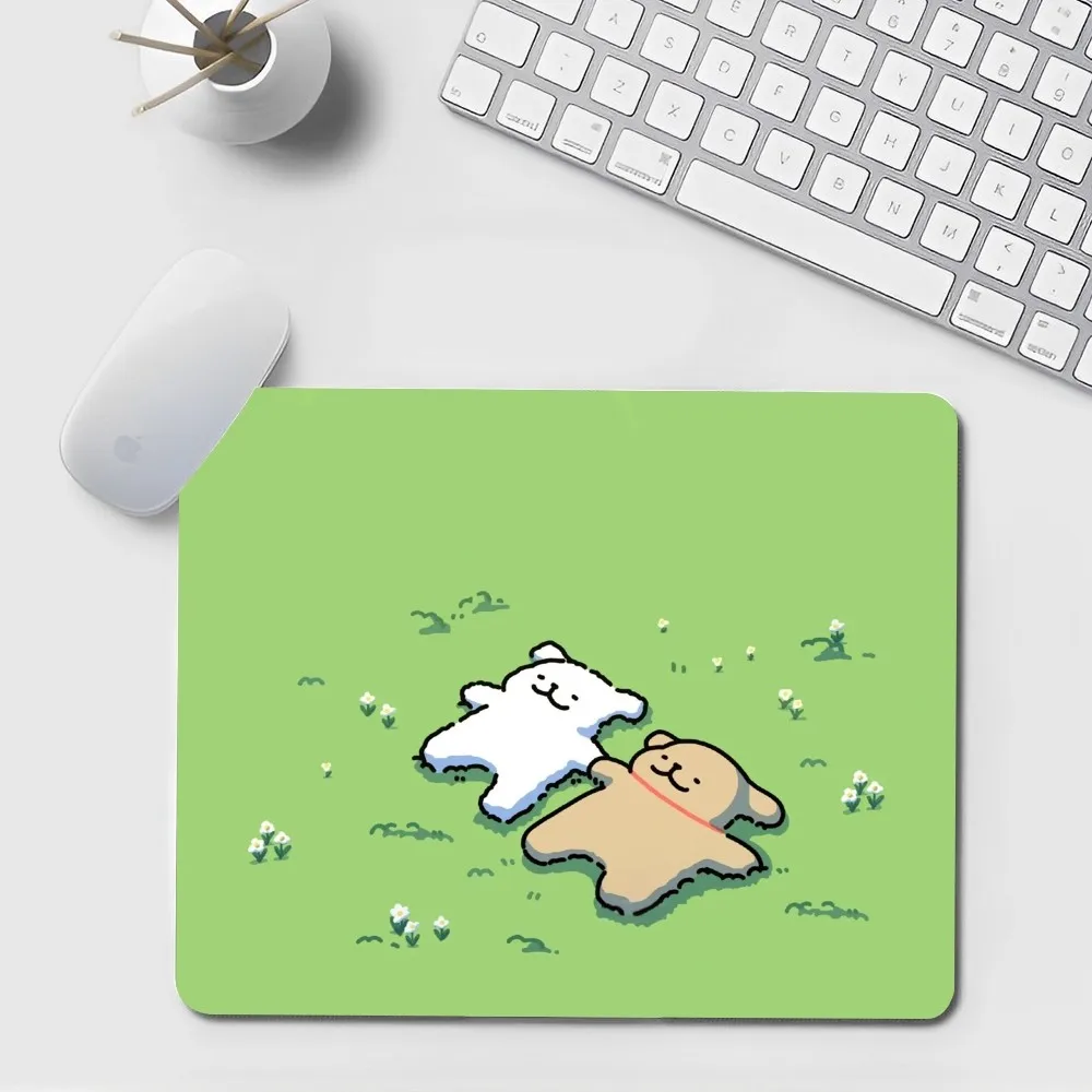 Korea line puppy Maltese Floor Mat Small Office Computer Desk Mat Table Keyboard Big Mouse Pad Laptop Cushion Non-slip Decor