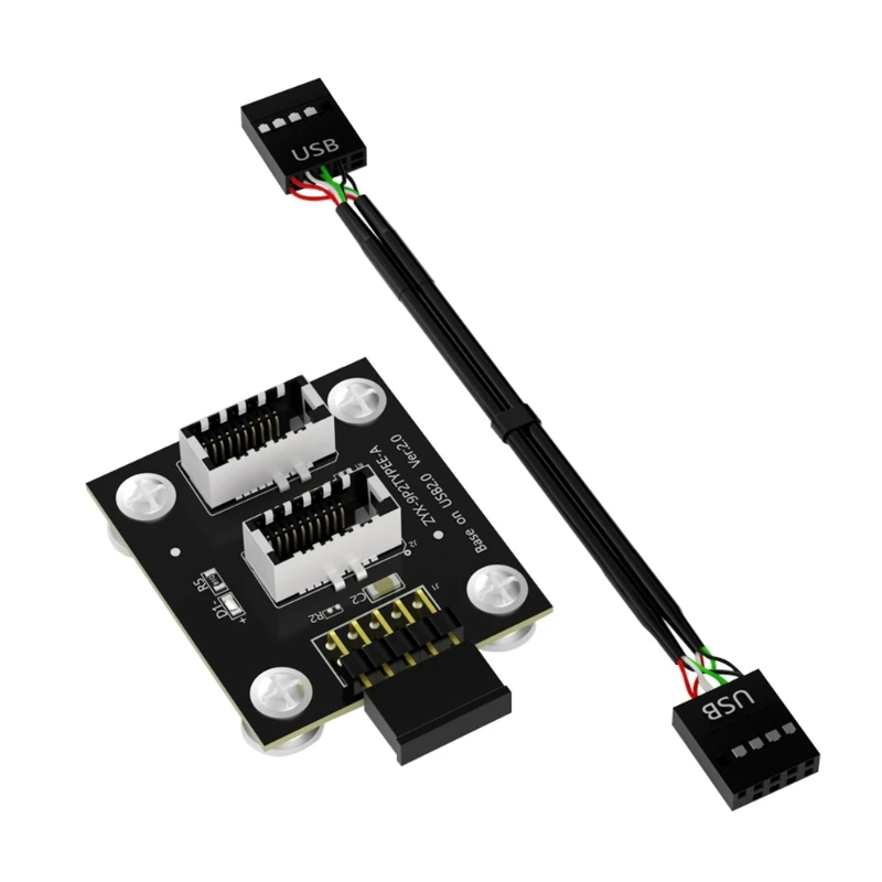 DualUSB 3.1 Front Panel Socket Key-A Type-E to USB 2.0 9Pin Mainboard Header