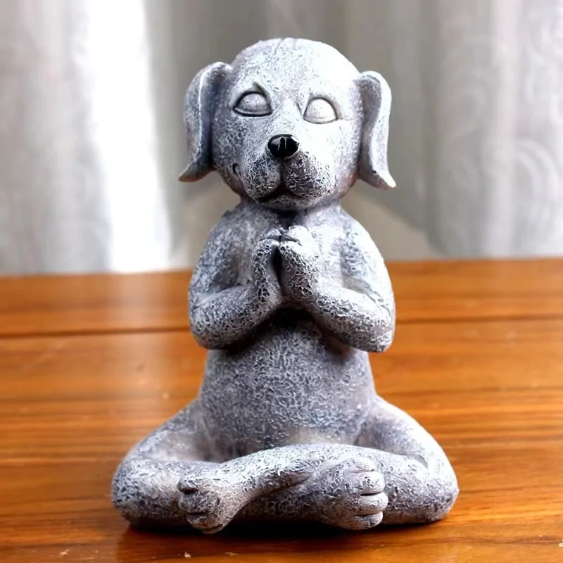 Zen Dog Silicone Candle Mold Oriental Style Meditation Dog Gypsum Mold Aromatherapy Plaster Desk Decoration Silicone Mold