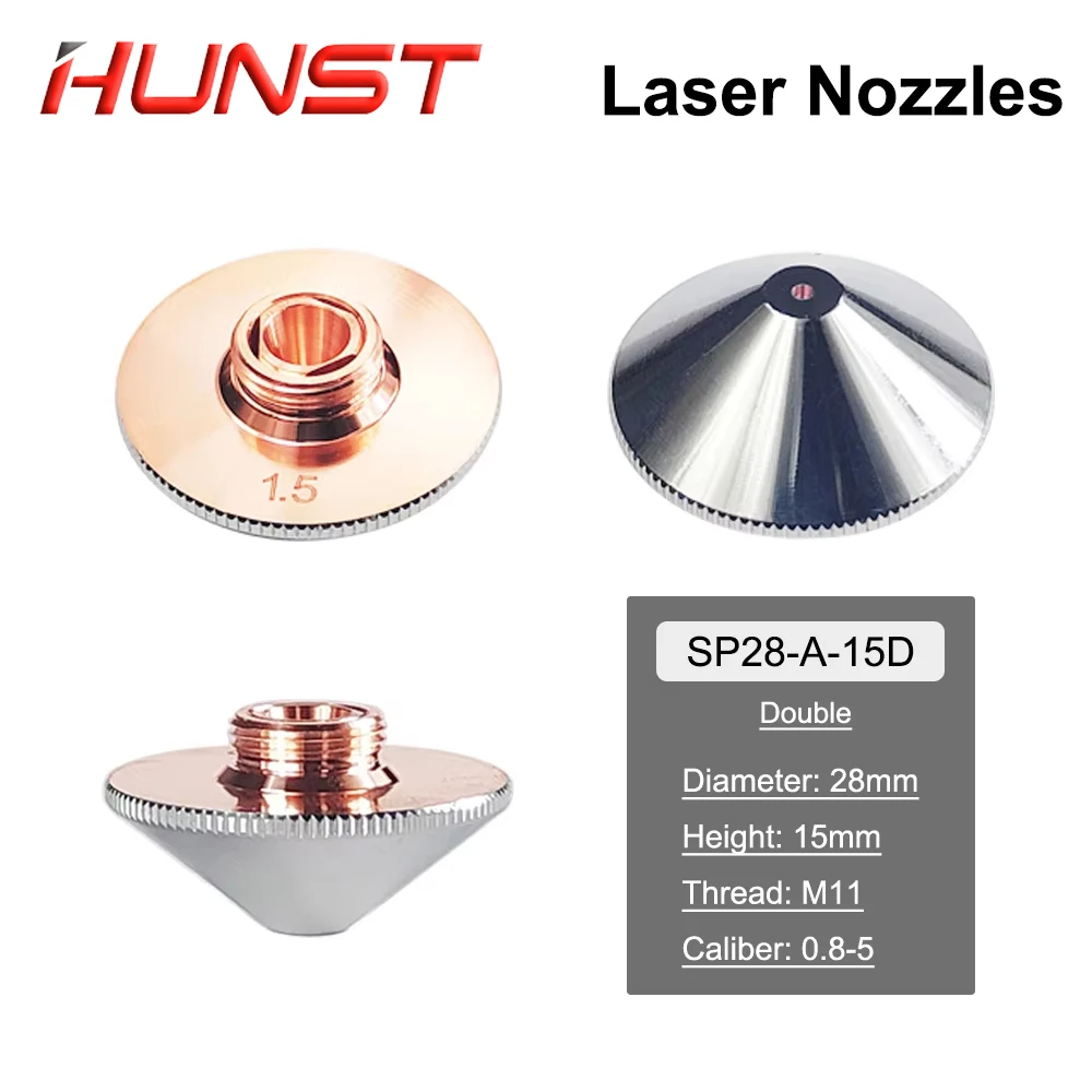 HUNST 10 Pcs Laser Nozzle Single Double Layer Dia.28mm Caliber 0.8-4.0 For Raytools Precitec WSX Fiber Laser Cutting Head