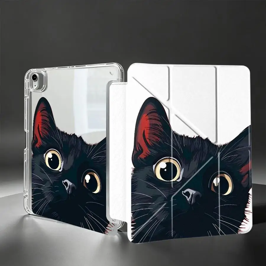 Tablet Case For Samsung Galaxy Tab A8 S8 S10 Lite S9 Plus A11 A9 Plus S7 FE With Pen Slot Cover Cute Cat Pattern