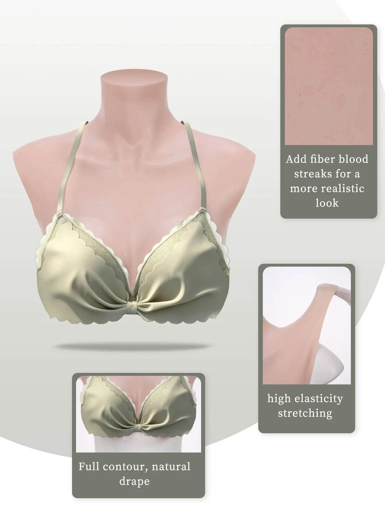 

Authentic new silicone prosthetic breasts, realistic skin texture and blood vessels, soft, comfortable, and lightweight