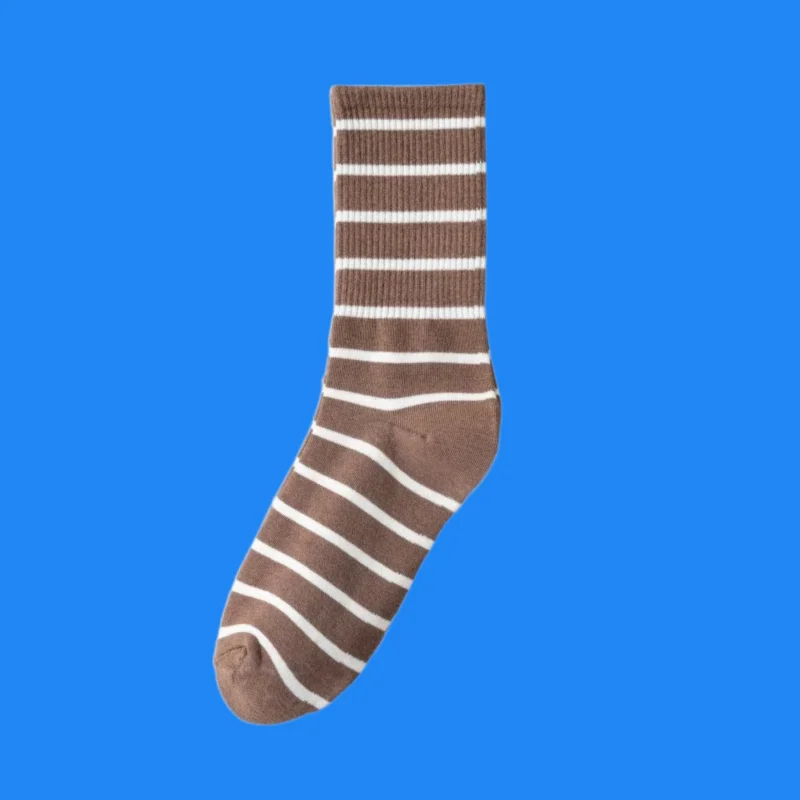 

5/10 Pairs Striped Stacked Black and White Socks New Women's Socks Pure Cotton Socks Spring and Summer 2024 New All-match Socks