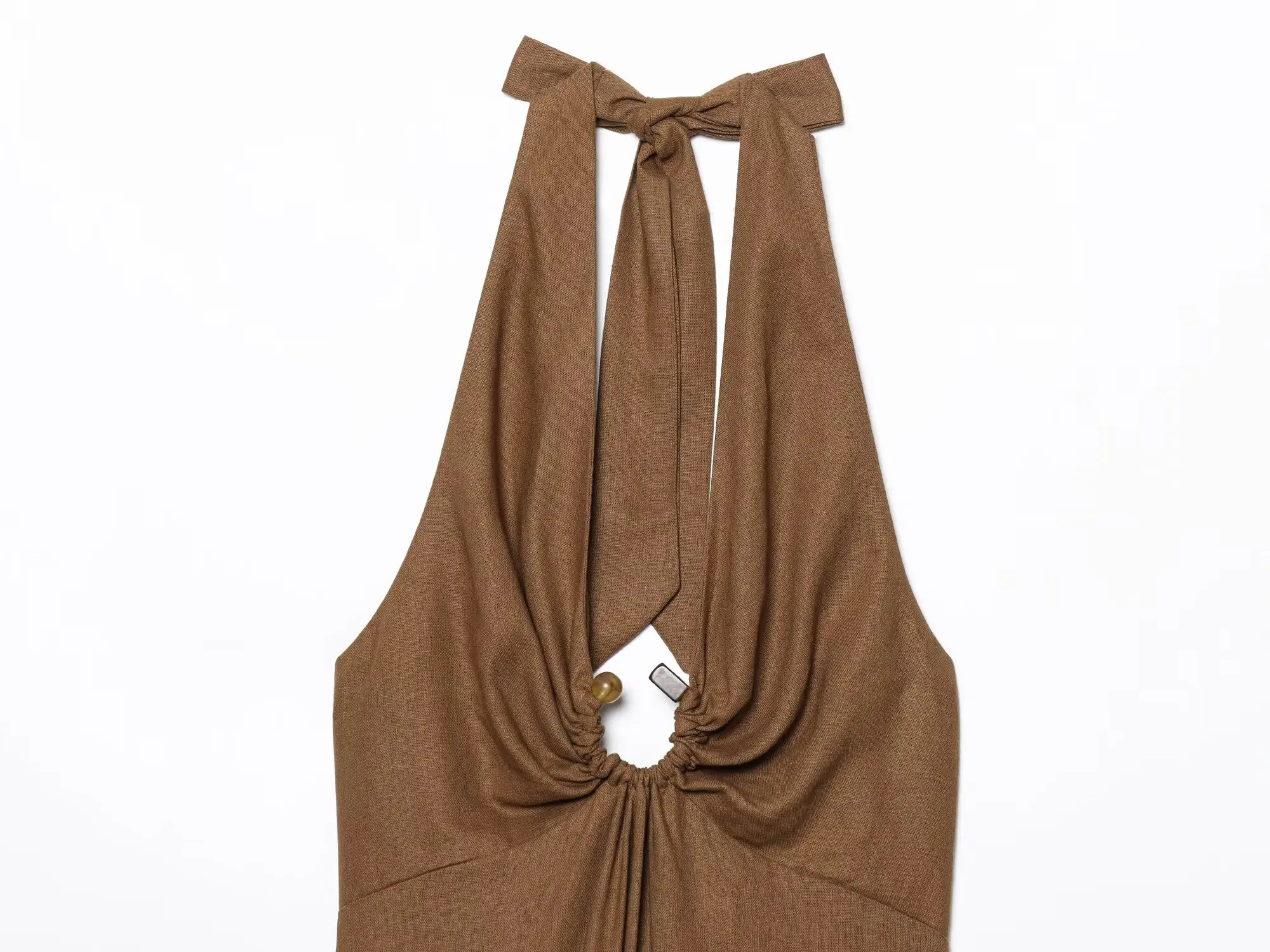 BSAY robe pour femmes mode été nouveau nœud à lacets sans manches dos nu col en v licou fendu Chic femme robes de soirée Mujer