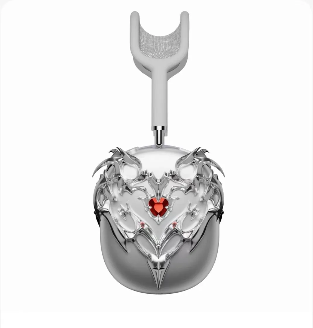 Diseño Original adecuado para funda para auriculares Airpods Max, funda protectora de espejo galvanizado con incrustaciones de amor