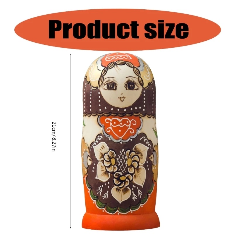 10 Lớp Nga Matryoshka Làm Tổ Búp Bê Gỗ Xếp Chồng Đồ Chơi Búp Bê Nghệ Thuật Truyền Thống Thủ Công Nhân Vật Trang Trí Bộ Sưu Tập