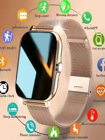 Smart Watch 1.83" Hd Screen Bluetooth Call Heart Rate Blood Oxygen Health Monitor Sports Smartwatch Women Men Holiday Gifts New