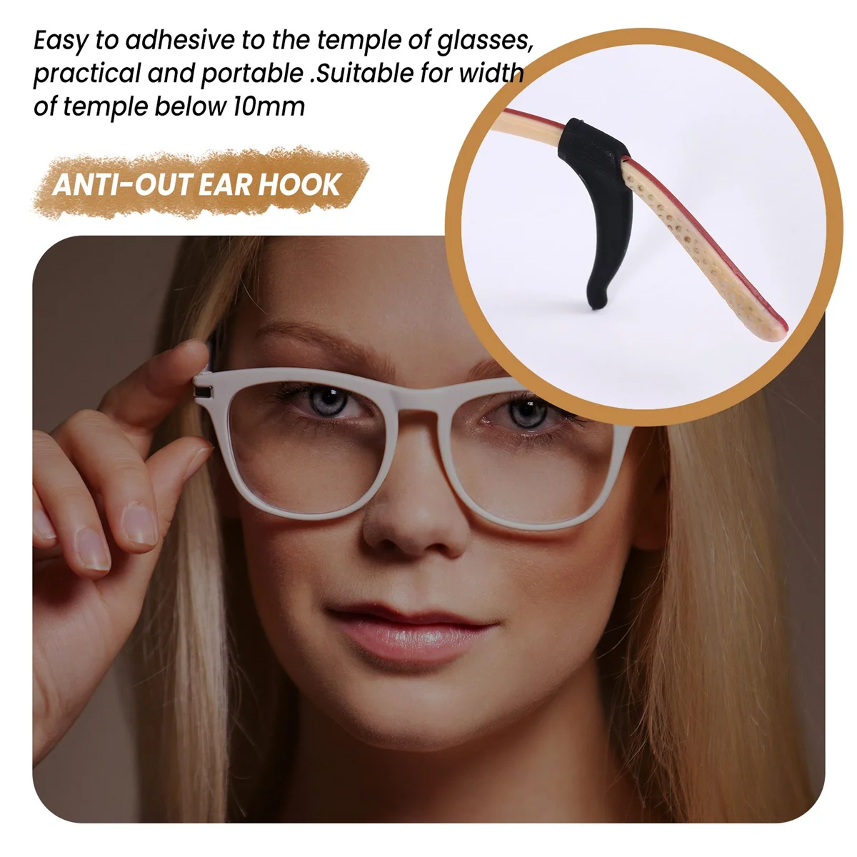 

ABKB 1 Pair Eyeglasses/Sunglasses/Spectacles Eyewear Ear Hook Lock Tip Holder---Black