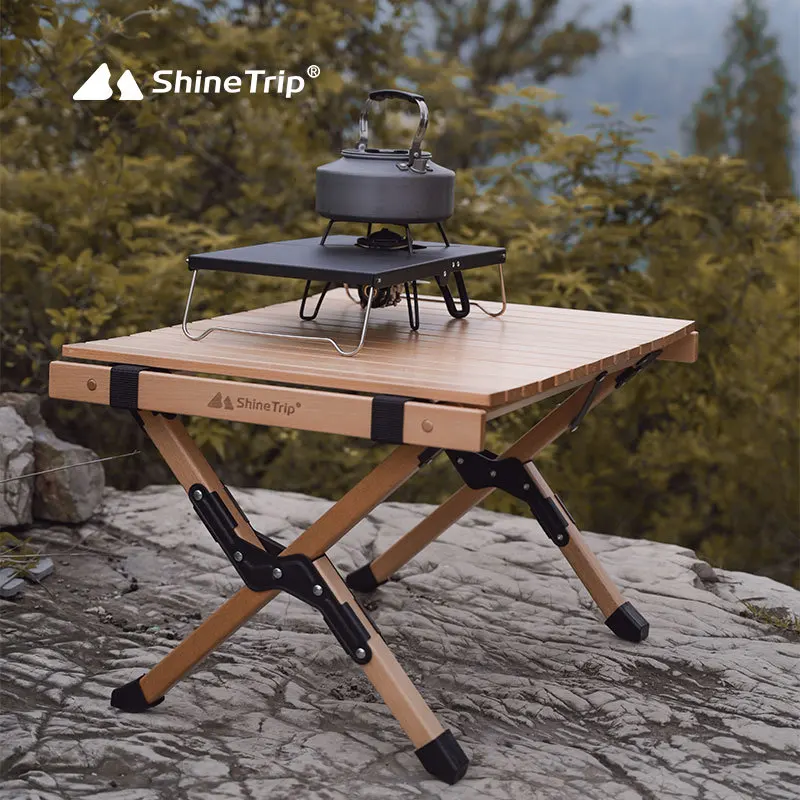 Outdoor Camping And Fishing Beech Log Barbecue Folding Table, Picnic Travel,Storage Table, Chicken Rolls, A879