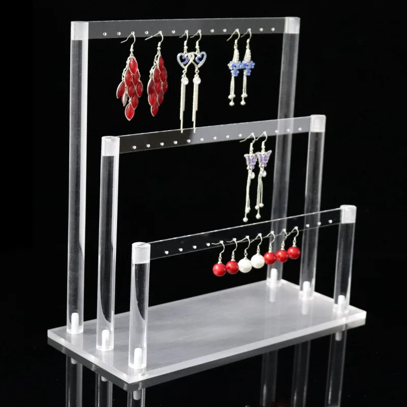 

Acrylic Earrings Jewelry Display Stand Dangle Holder Ear Stud Storage Shelf Long Earring Showcase Rack Organizer