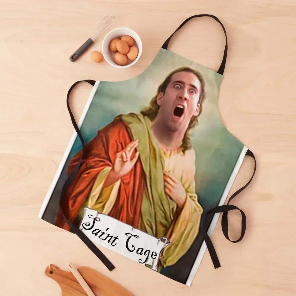 

Saint Nicolas Cage the Glorious Apron Cute Kitchen waiter Kitchen Things For Home Women's Dresses Apron