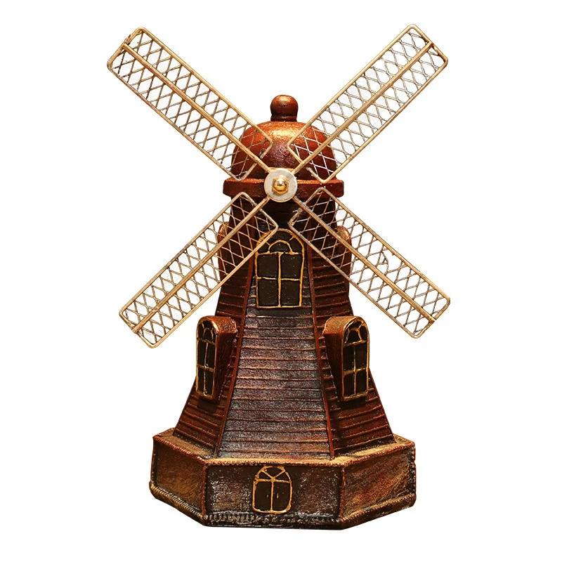 Money Box Resin Piggy Bank Retro Saving Box Retro Saving Pot Windmill Crafts Netherlands Resin Crafts Resin Saving Box