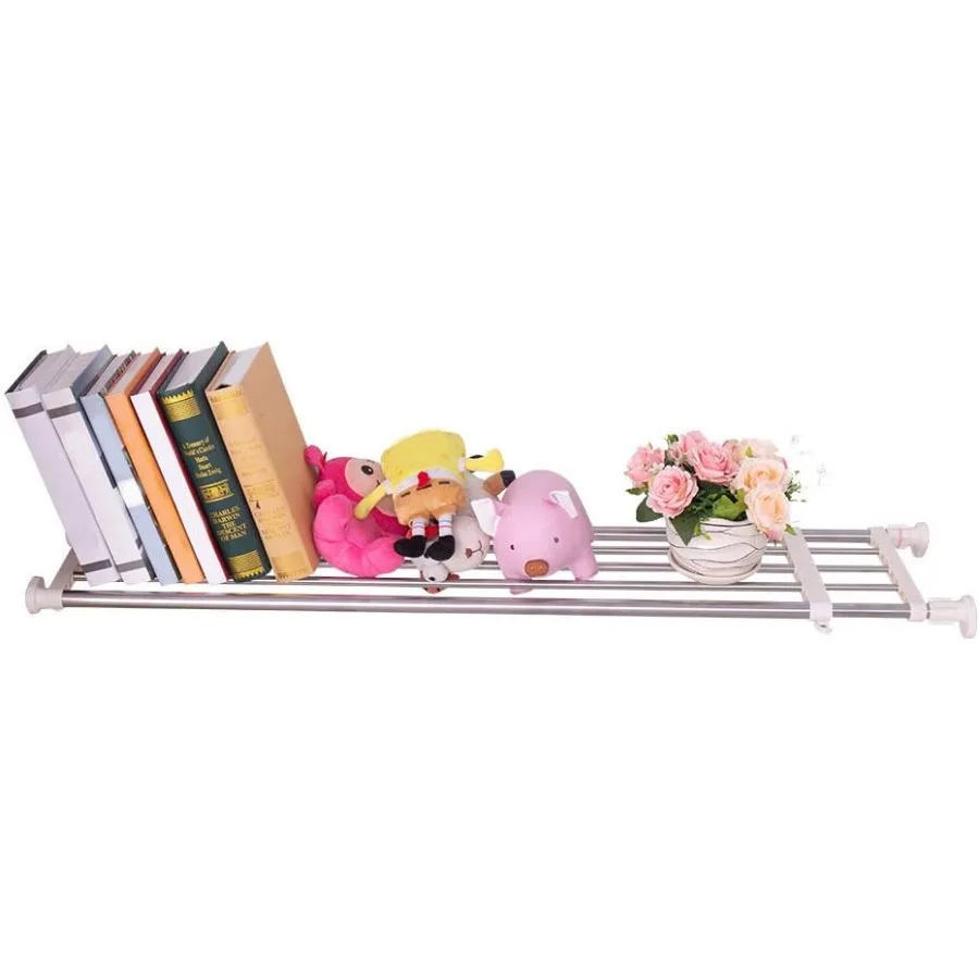 

Tension Shelf Expandable Rod Closet System Heavy Duty Clothes Hanger Adjustable DIY Garage Bathroom Kitchen Storage Organizer S