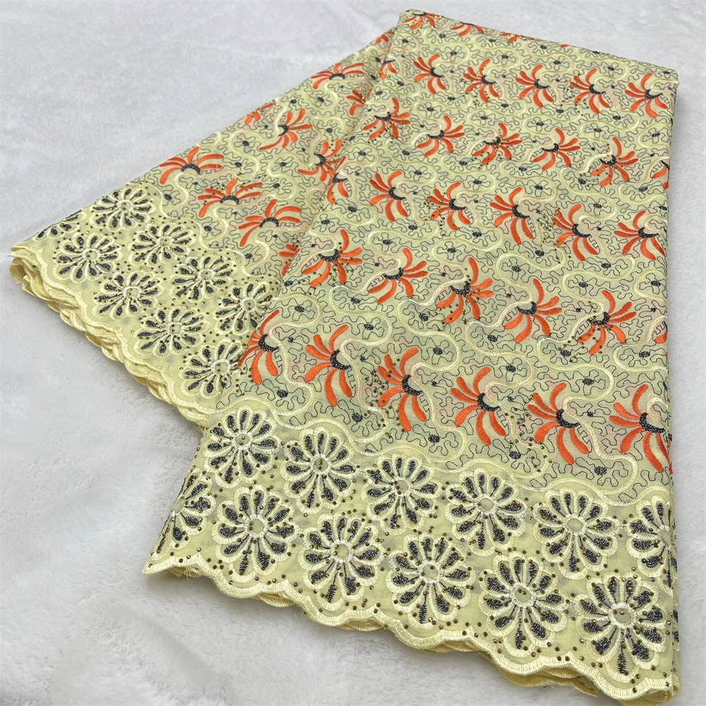 

Cheap African Swiss Cotton Lace Fabric Embroidered 2026 Women Swiss Voile Lace in Switzerland With Stones For Nigerian Dress Sew