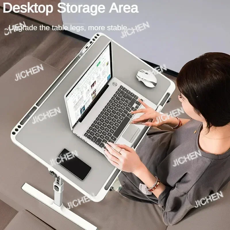 ZH Foldable Lift Laptop Desk With Pen Holder, Gaming Desk With Radiator, Adjustable Reading Table, Bed Table For Breakfast Study