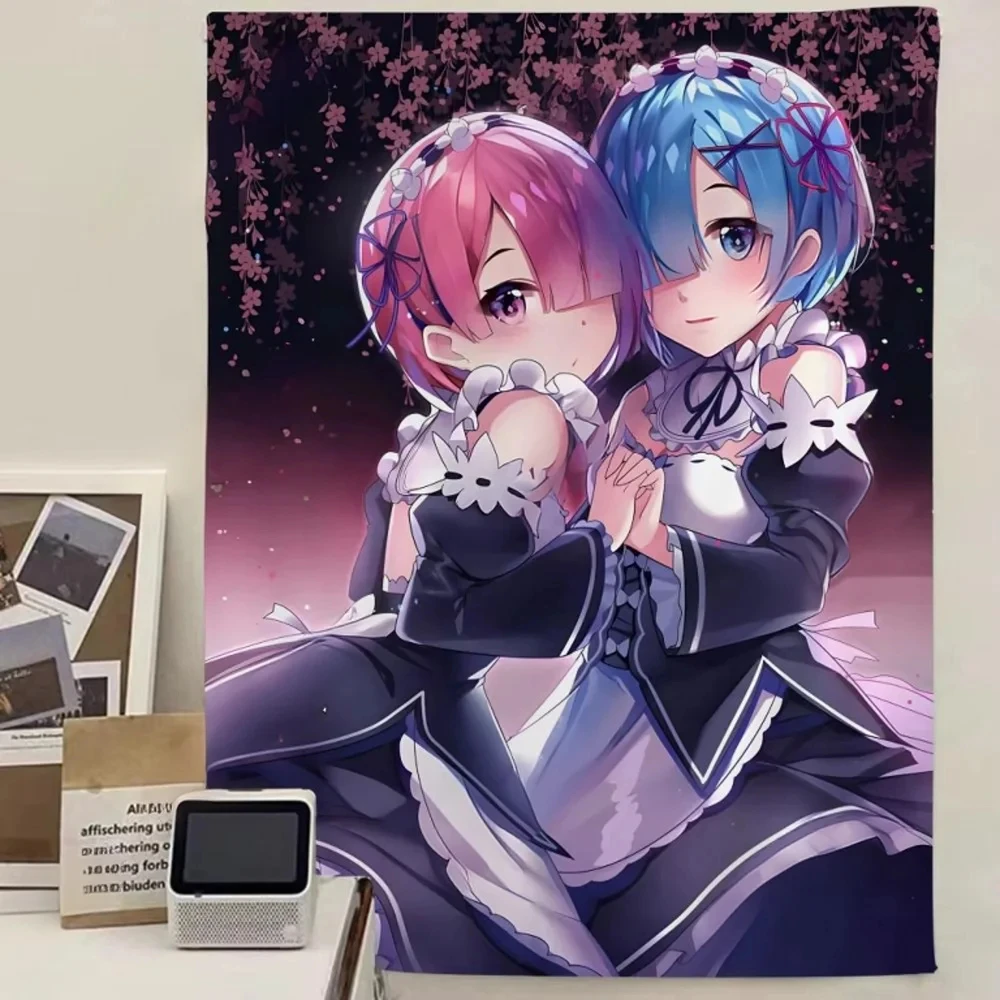 إعادة صفر ريم الكرتون أنيمي نسيج Kawaii المشارك خلفية القماش الديكور الفتيات الاطفال لافتات الحفلات ديكور المنزل المشجعين هدية