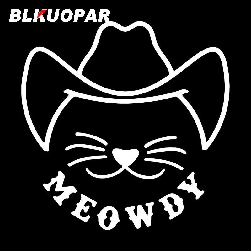 BLKUOPAR Cowboy Smiling Cat Car Stickers Fashion Animal Decal Occlusion Scratch Die Cut Motorcycle Bumper Car Goods