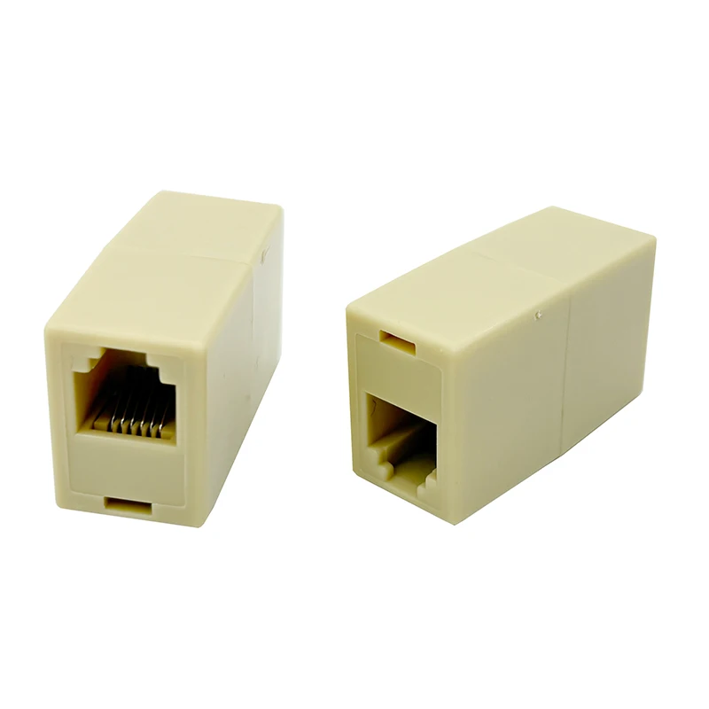 

20PCS RJ12 beige straight-through head 6P6C network connector crystal head pair joint six-core wire extender pair interface