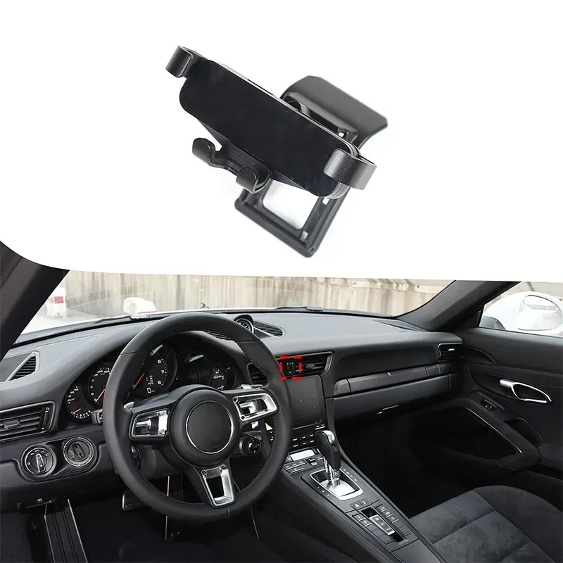 For Porsche 911 2012-2018 ABS Black Car Phone Holder GPS Navigation Mobile Bracket Interior Car Accessories