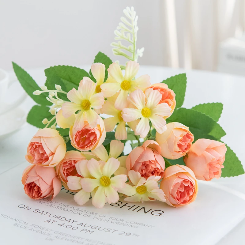 1 Stück Künstliche Rosenblumen für Hochzeit, Zuhause, Schlafzimmer, Tisch, Festdekoration, Garten, Hof, Brautstrauß, DIY-Geschenke, Zubehör – Detail 5