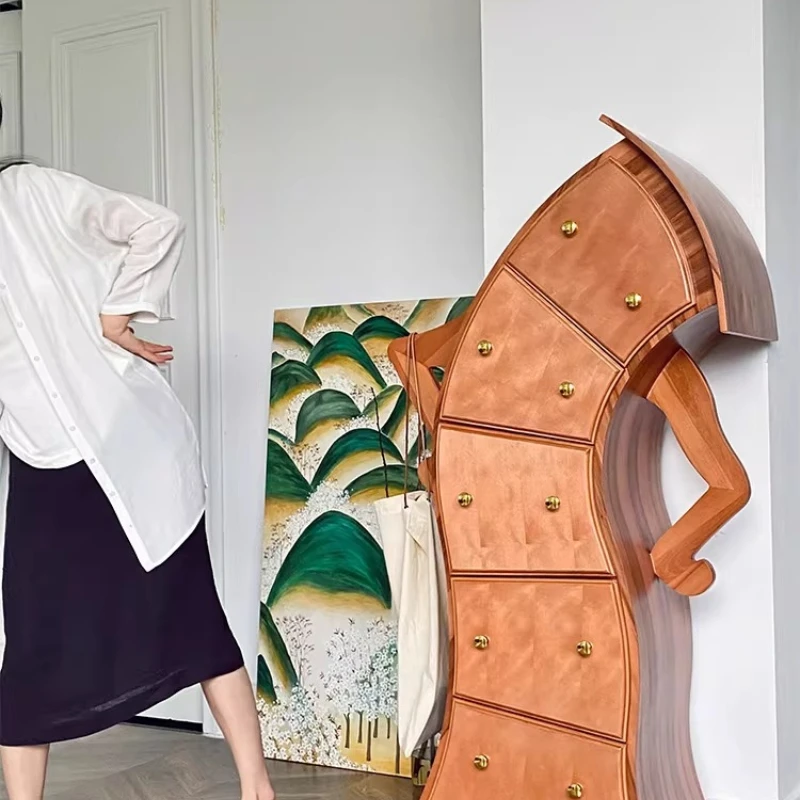 

Solid wood medieval side cabinet, entrance cabinet, locker