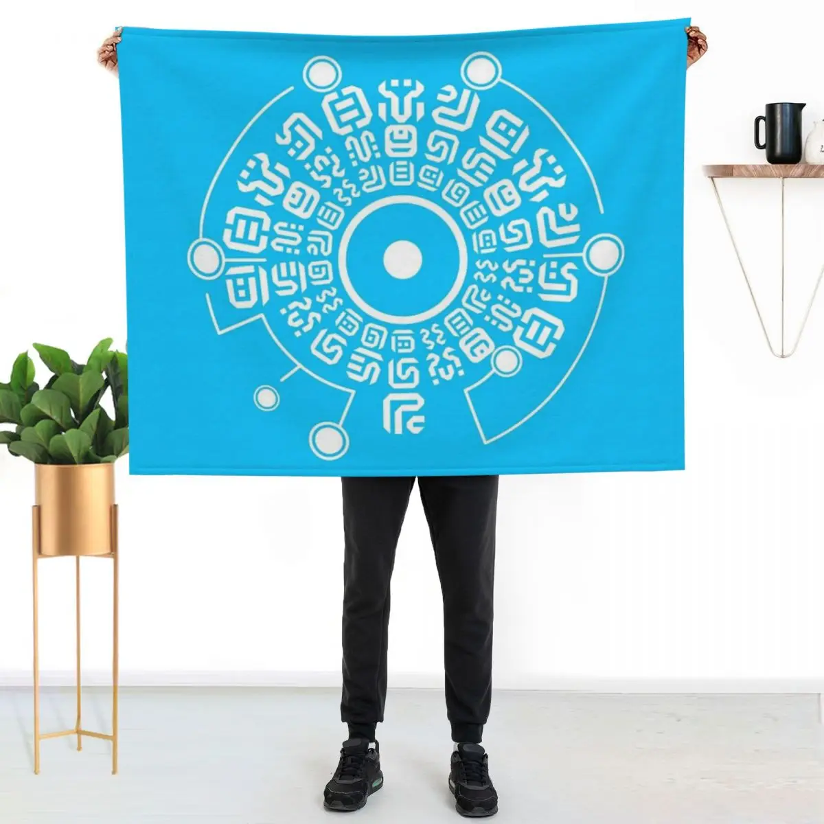 

Sheikah Rune Throw Blanket Multi Use Warm Blanket for Living Room Bedroom