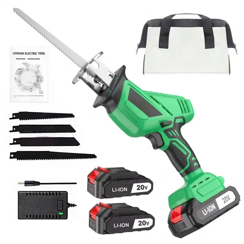 20V Cordless Electric Reciprocal Saw Industrial Grade DIY Tool for Metal Wood PVC & Plastic-Shipped from Local US Warehouse