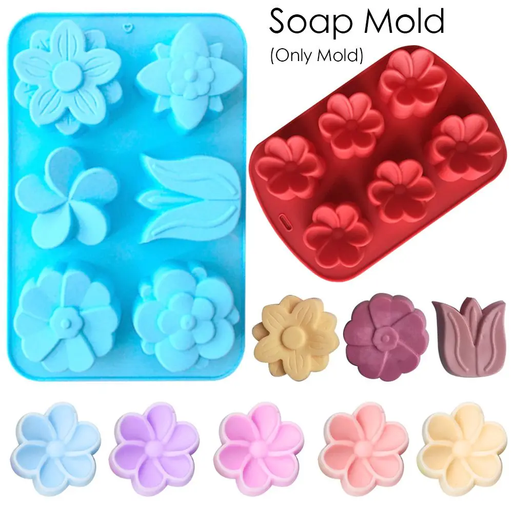 Making Supplies Baby Feet Shaped 6 Cavities Handmade DIY Craft Soaps Supplies Cake Mould Silicone Soap Mold Pudding Candy Mold