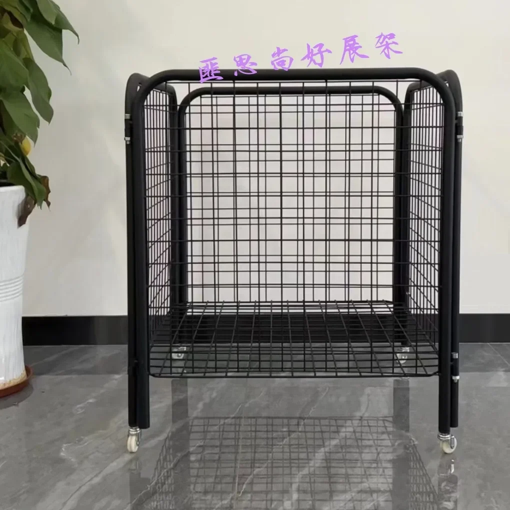 Supermarket promotional basket removable metal rack net basket shelf shopping mall supermarket family clothes basket