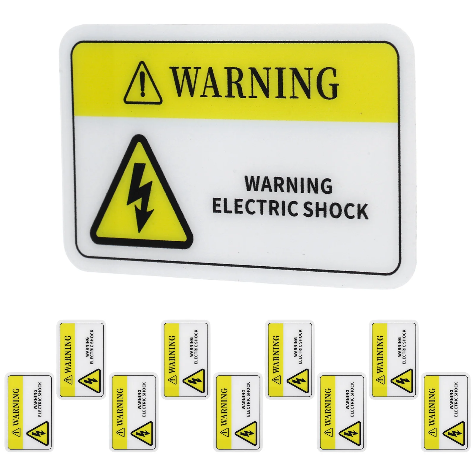 10Pcs PVC Self Adhesive Warning Stickers Industrial Safety Voltage Warning Labels for Mechanical Equipment Factories Warehouses