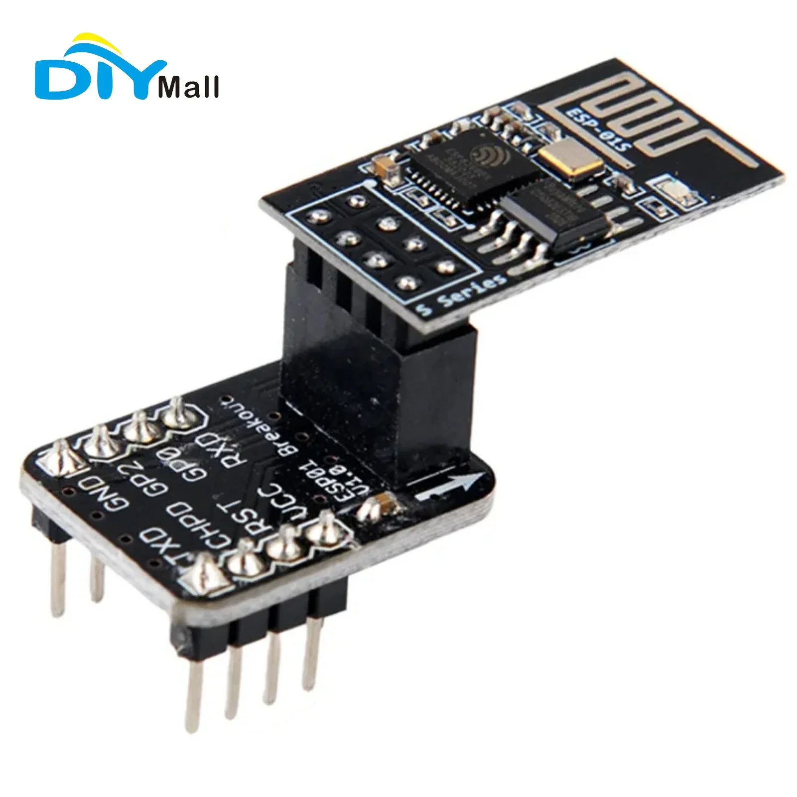 Modulo ricetrasmettitore seriale WiFi ESP8266 ESP-01S con flash da 4 MB, adattatore breadboard breakout board ESP-01