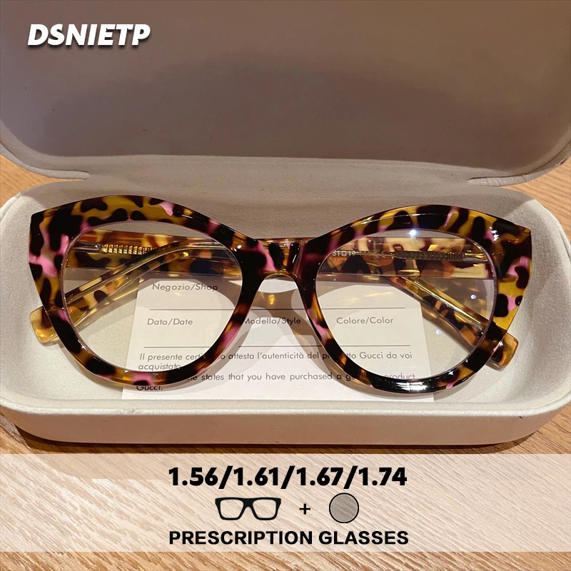 

ISLINO Anti Blue Light Prescription Glasses Women Retro Cat Eye Progressive Reading Glasses Myopia Hyperopia Optics Eyewear