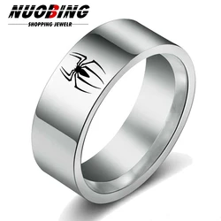 6MM Wide Stainless Steel Spider Ring For Men Women Finger Rings 2023 Hip Hop Punk Jewelry Birthday Gift for Halloween Friend