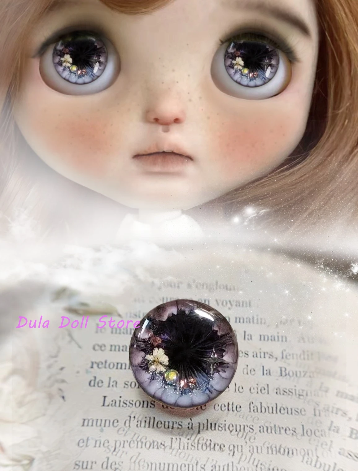 Dula Handmade สามมิติกาวมือแกะสลักเพชรสายตายาว Eye Chips Blythe Bjd ตุ๊กตา