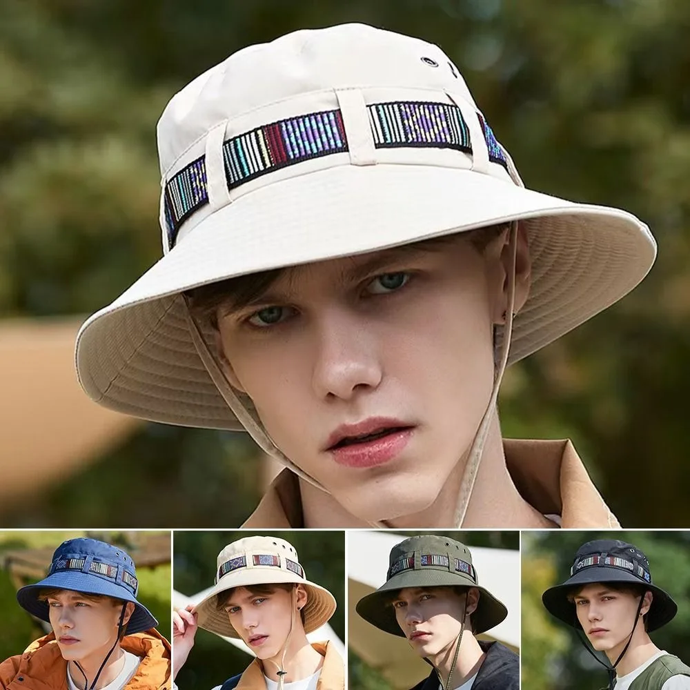 

New Sun Protection Sun Hats Quick-Dry Breathable Bucket Hat Adjustable Drawstring Fisherman Hats Outdoor