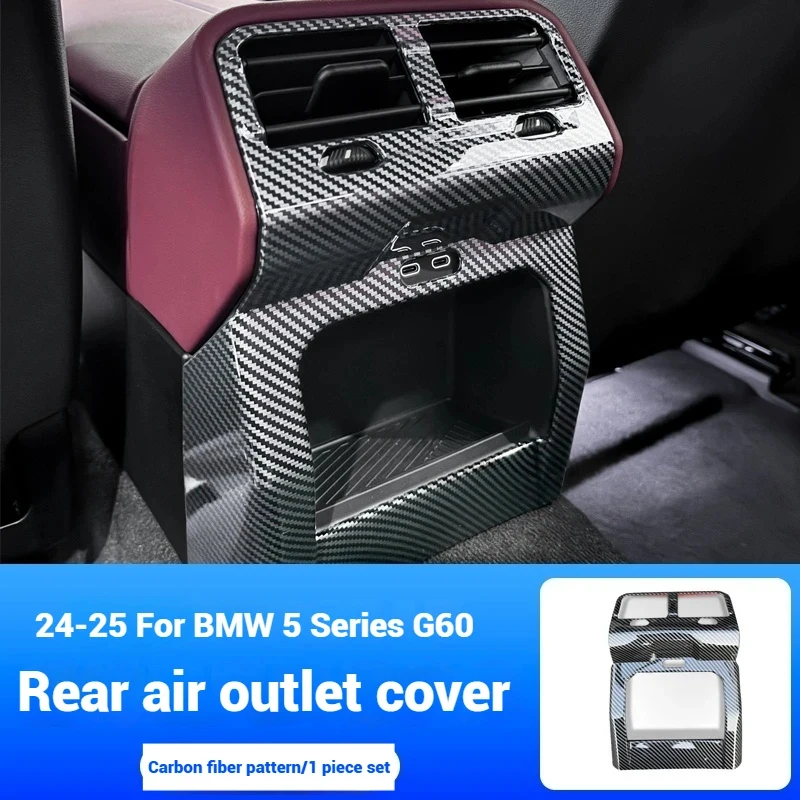 

Carbon Fiber Style Car Rear Air Conditioning Outlet Vent Trim Frame For BMW 5 Series i5 G60 2024 2025 car Interior Accessories