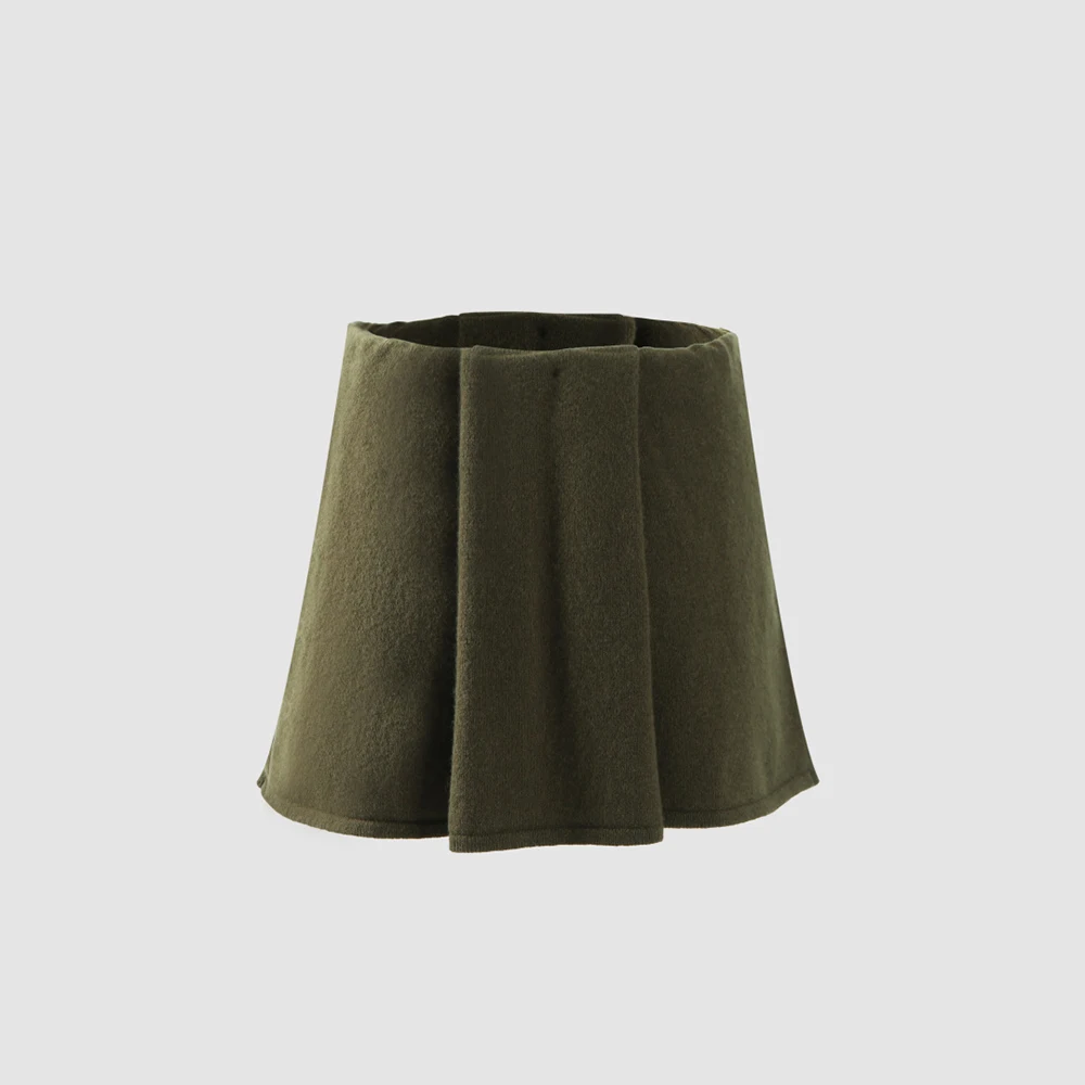 

100% Wool Knit Skirt for Women, Military Green Minimalist Elegant Commuter Mini Skirt 2025 Fall/Winter New Arrival Y2K Style
