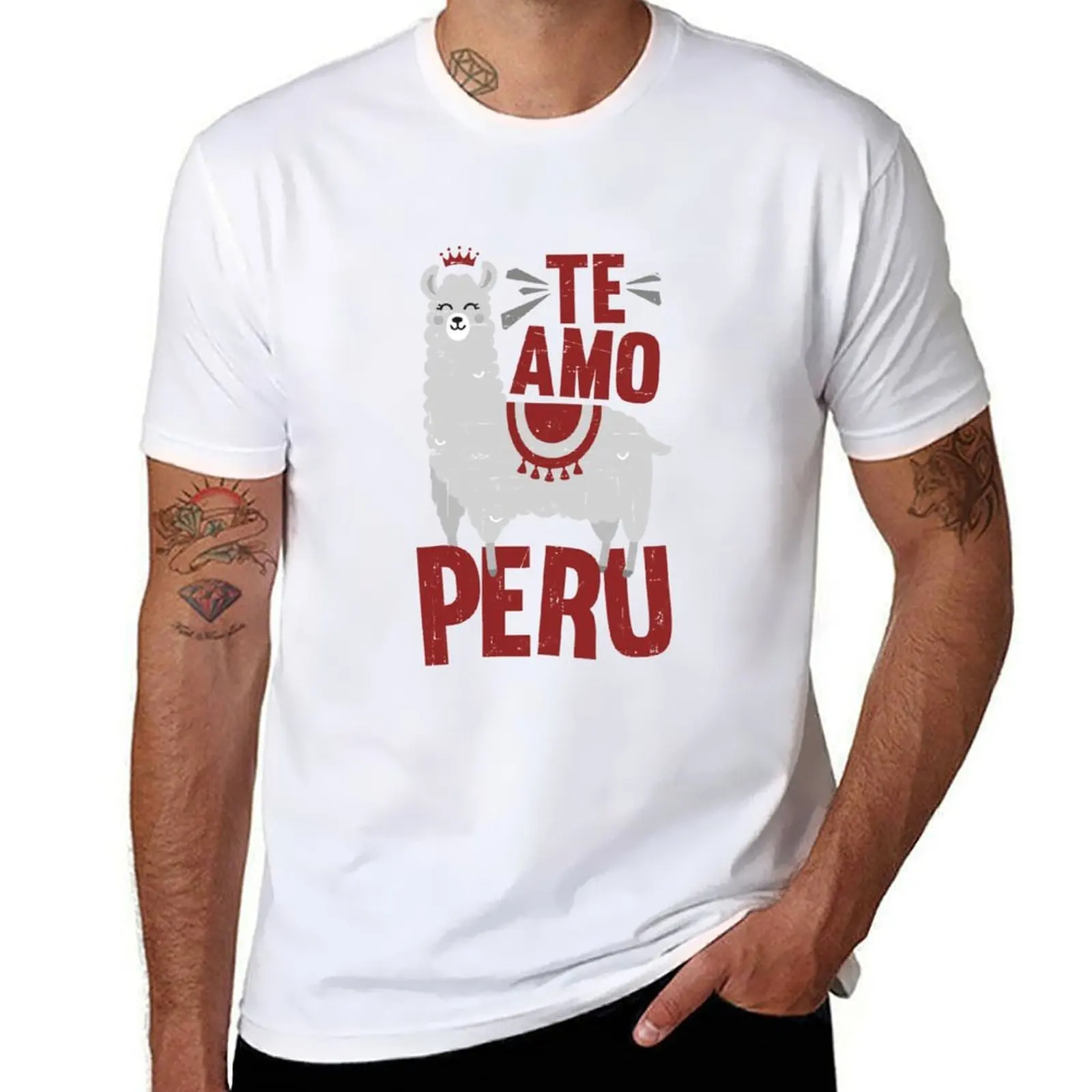 

I love Peru - Te amo Peru print Slim Fit product T-Shirt printed t shirts for man t shirt custom print T-Shirt
